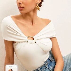 Elegant White Off-Shoulder Top